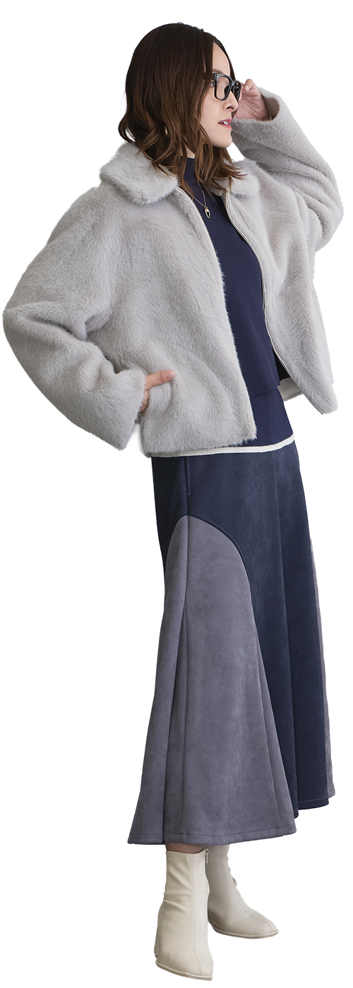 ネイビー フレアスカートコーデ LOOK 02