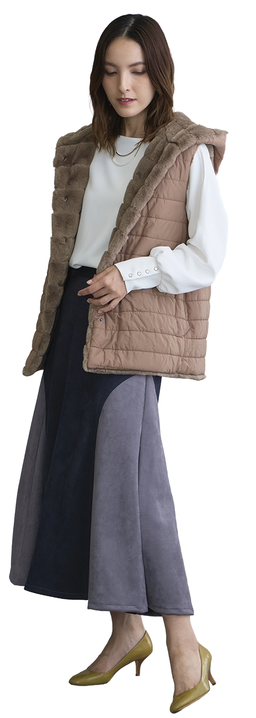 ネイビー フレアスカートコーデ LOOK 03